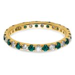 14k 1/2 carat Lab Grown Diamond VS/SI+ G+ and Lab Created Alexandrite Size 6.5 Eternity Band - Image 3