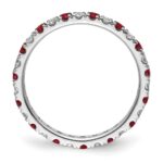 14k White Gold 1/2 carat Lab Grown Diamond VS/SI+ G+ and Lab Created Ruby Size 6 Eternity Band - Image 2