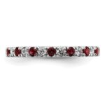 14k White Gold 1/2 carat Lab Grown Diamond VS/SI+ G+ and Lab Created Ruby Size 5.5 Eternity Band - Image 3