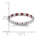 14k White Gold 1/2 carat Lab Grown Diamond VS/SI+ G+ and Lab Created Ruby Size 6.5 Eternity Band - Image 6