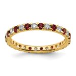 14k 3/8 carat Lab Grown Diamond VS/SI+ G+ and Lab Created Ruby Size 4.5 Eternity Band