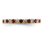 14k 1/2 carat Lab Grown Diamond VS/SI+ G+ and Lab Created Ruby Size 8 Eternity Band - Image 3