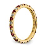 14k 1/2 carat Lab Grown Diamond VS/SI+ G+ and Lab Created Ruby Size 6.5 Eternity Band - Image 5