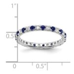 14k White Gold 3/8 carat Lab Grown Diamond VS/SI+ G+ and Lab Created Blue Sapphire Size 5 Eternity Band - Image 5