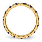 14k 3/8 carat Lab Grown Diamond VS/SI+ G+ and Lab Created Blue Sapphire Size 4.5 Eternity Band - Image 2