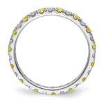 14k White Gold 1/2 carat Lab Grown Diamond VS/SI+ G+ and Lab Created Yellow Sapphire Size 8.5 Eternity Band - Image 2