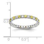 14k White Gold 3/8 carat Lab Grown Diamond VS/SI+ G+ and Lab Created Yellow Sapphire Size 5 Eternity Band - Image 5