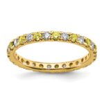 14k 1/2 carat Lab Grown Diamond VS/SI+ G+ and Lab Created Yellow Sapphire Size 8.5 Eternity Band