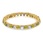 14k 1/2 carat Lab Grown Diamond VS/SI+ G+ and Lab Created Yellow Sapphire Size 6.5 Eternity Band - Image 3