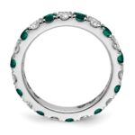 14k White Gold 1 1/5 carat Lab Grown Diamond VS/SI+ G+ and Lab Created Alexandrite Size 8 Eternity Band - Image 2