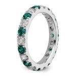 14k White Gold 1 1/5 carat Lab Grown Diamond VS/SI+ G+ and Lab Created Alexandrite Size 9 Eternity Band - Image 5