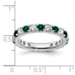 14k White Gold 1 1/5 carat Lab Grown Diamond VS/SI+ G+ and Lab Created Alexandrite Size 9 Eternity Band - Image 6