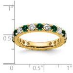 14k 1 1/5 carat Lab Grown Diamond VS/SI+ G+ and Lab Created Emerald Size 9 Eternity Band - Image 6