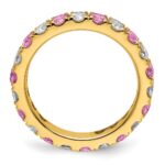 14k 1 1/5 carat Lab Grown Diamond VS/SI+ G+ and Lab Created Pink Sapphire Size 9 Eternity Band - Image 2
