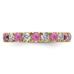 14k 1 1/5 carat Lab Grown Diamond VS/SI+ G+ and Lab Created Pink Sapphire Size 8 Eternity Band - Image 3