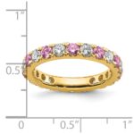 14k 1 1/5 carat Lab Grown Diamond VS/SI+ G+ and Lab Created Pink Sapphire Complete Eternity Band - Image 6