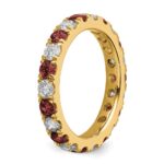 14k 1 1/5 carat Lab Grown Diamond VS/SI+ G+ and Lab Created Ruby Size 8.5 Eternity Band - Image 5