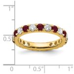 14k 1 1/5 carat Lab Grown Diamond VS/SI+ G+ and Lab Created Ruby Size 8.5 Eternity Band - Image 6
