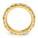 14k 1 carat Lab Grown Diamond VS/SI+ G+ and Lab Created Yellow Sapphire Size 5 Eternity Band - Image 2