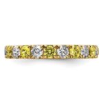 14k 1 carat Lab Grown Diamond VS/SI+ G+ and Lab Created Yellow Sapphire Size 4 Eternity Band - Image 3
