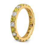 14k 1 carat Lab Grown Diamond VS/SI+ G+ and Lab Created Yellow Sapphire Size 6.5 Eternity Band - Image 5