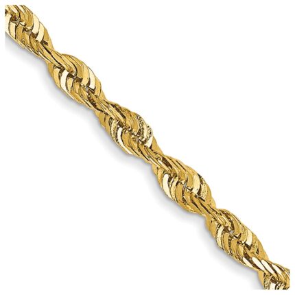 14K 2.25mm Ultra Diamond-cut Rope with Lobster Clasp Chain