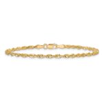 14K 2.5mm Ultra Diamond-cut Rope with Lobster Clasp Anklet - Image 4