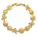 14k Polished Seashell Theme 7.25 inch Bracelet - Image 4
