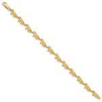 14K Satin Diamond-cut Elephant 7 inch Bracelet - Image 2