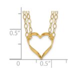 14K Double Strand Heart Pendant 16 inch Necklace Plus 2 inch Extender - Image 3