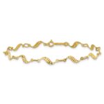 14k Diamond-cut Wavy Link 7.5 inch Bracelet - Image 3