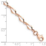 14k Rose Gold Polished Fancy Twisted Link 7.25 inch Bracelet - Image 4