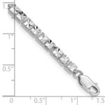 14K White Gold Polished 4mm Diamond-Cut Squares 7.25 inch Bracelet - Image 4