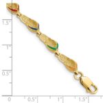 14k Red/Blue/Green/Orange Enameled Flip Flop 7.25 inch Bracelet - Image 4