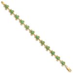 14k with Green Enamel Sea Turtle 7 inch Bracelet - Image 2