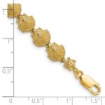 14k Scallop Shell 7 inch Bracelet - Image 3