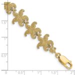 14k Puffed Textured Starfish Link 7.25 inch Bracelet - Image 3