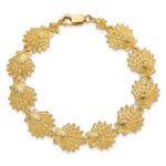 14k Polished Lions Paw Shell 7 inch Bracelet - Image 4