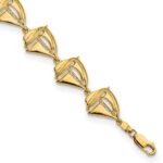 14k Polished Sailboat 8 inch Bracelet