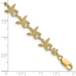 14k Textured Starfish 7.25 inch Bracelet - Image 3