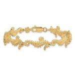 14k Textured 3-D Seahorse 7.5 inch Bracelet - Image 4
