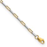14k Two-tone Polished Fancy Box Links 7.5 inch Bracelet