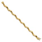14K Polished 7.25mm Fancy Wavy Link 7.5 inch Bracelet - Image 2