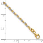 14K Two-tone Diamond-cut Beaded 7.5 inch Bracelet - Image 5