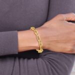 14K Polished and Textured 7.7mm Fancy Link 7.5 inch Bracelet - Image 6