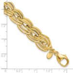 14k Polished 12mm Fancy Link 7.5 inch Bracelet - Image 5