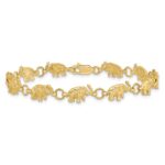 14k Polished and Textured Elephant 8 inch Bracelet - Image 3