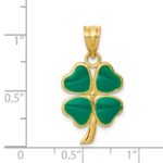 14k Enameled Four Leaf Clover Pendant - Image 4
