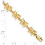 14k Satin and Polished Butterfly 7 inch Bracelet - Image 4