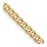 14K 2.3mm Flat Beveled Curb with Lobster Clasp Chain